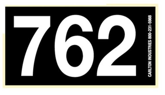 3-Digit Vinyl Numbered Decals 2 inch PK/100